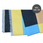 Preview: Seidenflanell Schal Patchwork Blau Gelb